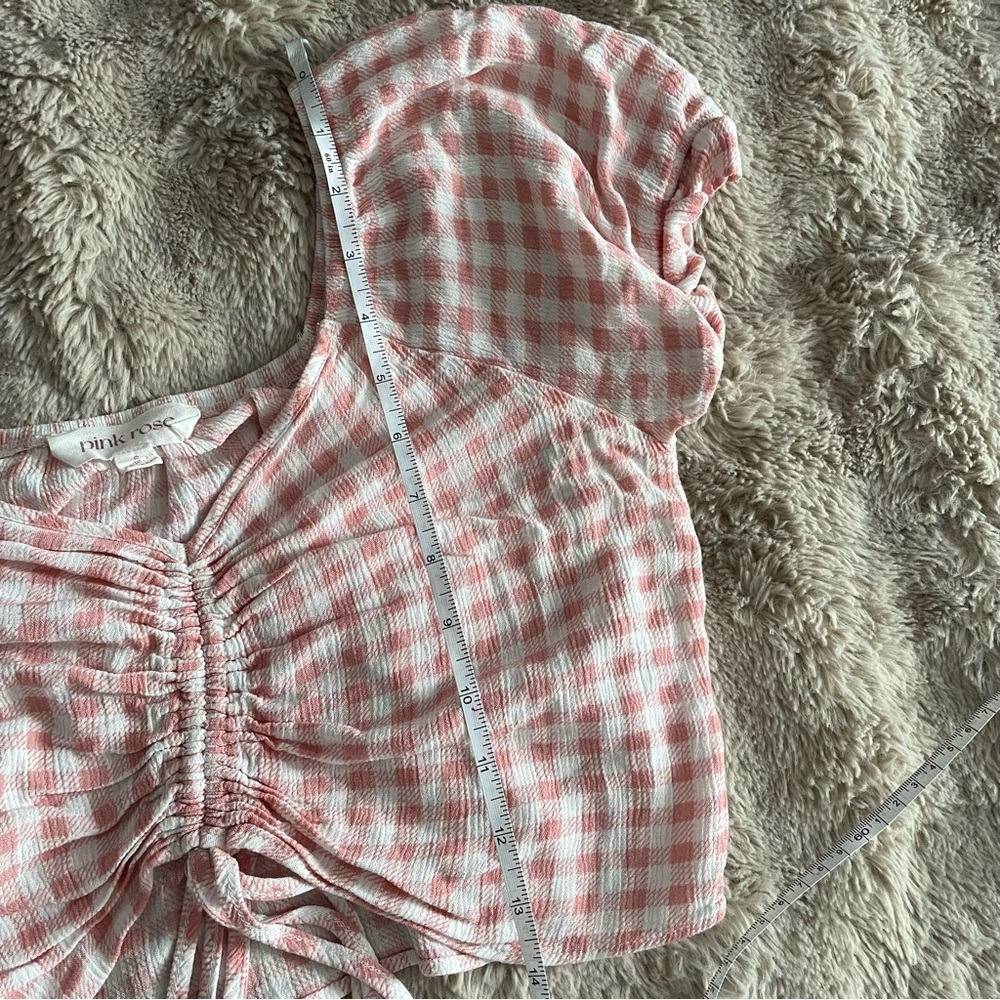 Gingham Blouse Crop Top - Picture 6 of 9